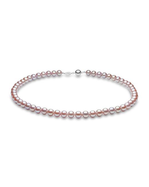 Yoko London 18kt white gold Classic 7mm pink freshwater pearl necklace
