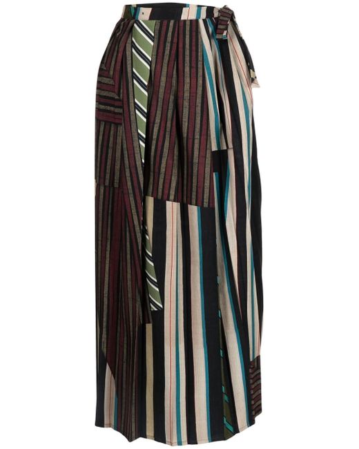 Pierre-Louis Mascia striped pleated maxi-skirt