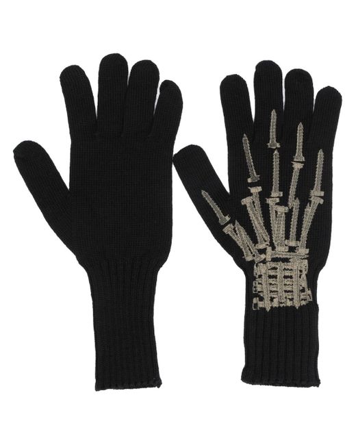 44 Label Group skeleton-detail knitted gloves