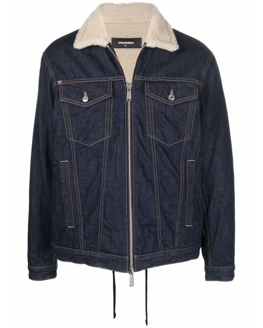 Dsquared2 faux-shearling lined denim jacket