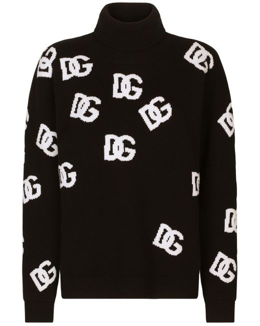 Dolce & Gabbana intarsia-knit logo virgin wool sweater