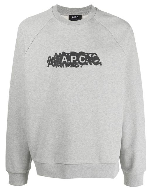 A.P.C. logo-print crew neck sweatshirt