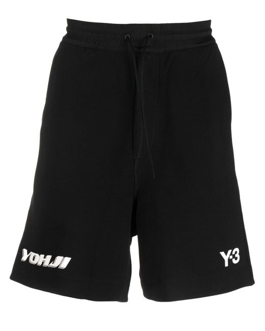 Y-3 logo-print shorts