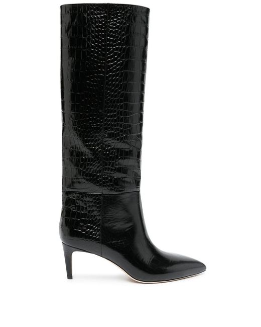 Paris Texas croc-embossed leather boots