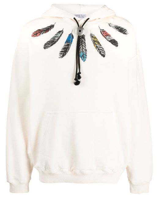 Marcelo Burlon County Of Milan feather-print pullover hoodie