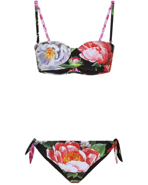 Dolce & Gabbana floral-print balconette bikini