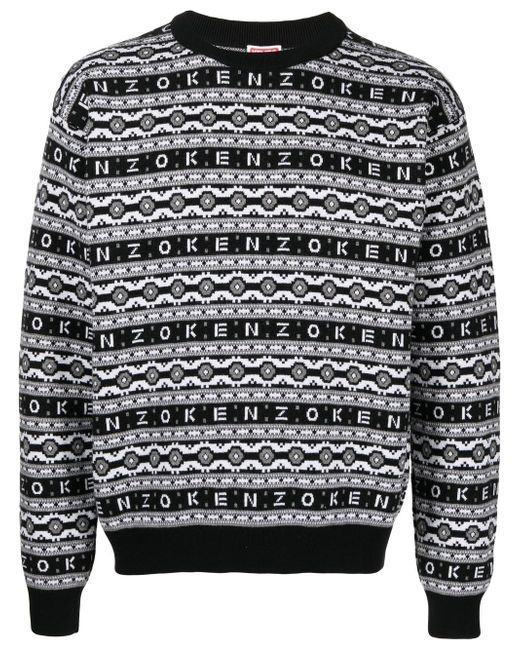 Kenzo logo-jacquard wool jumper