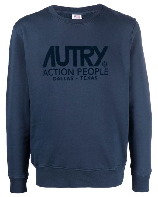 Autry flocked-logo crew-neck sweatshirt