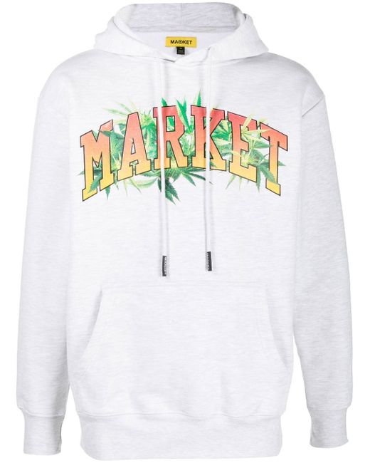 market logo-print cotton hoodie