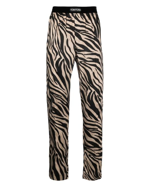 Tom Ford zebra-print silk pyjama bottoms