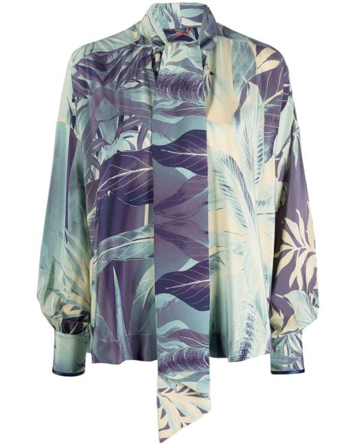 For Restless Sleepers jungle-print silk blouse