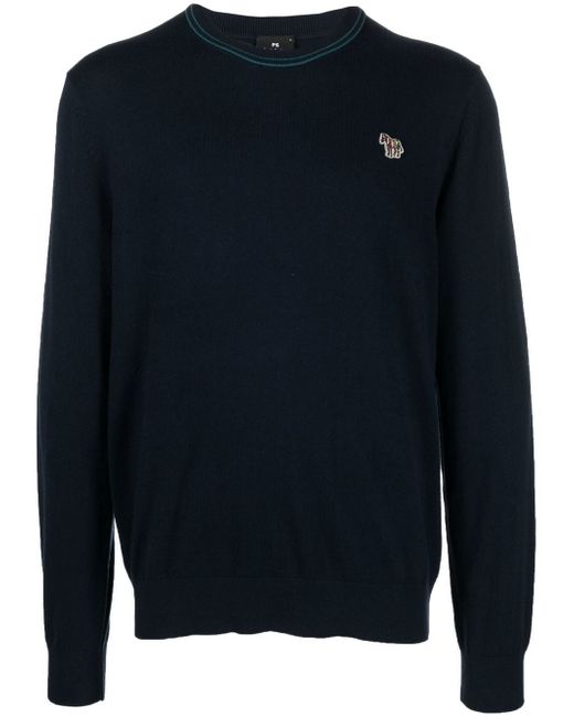 PS Paul Smith chest logo-patch detail knit jumper