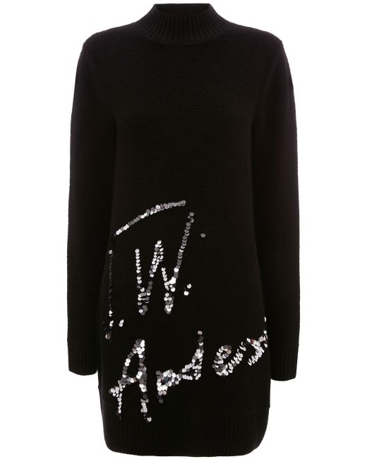 J.W.Anderson sequins-logo knitted minidress