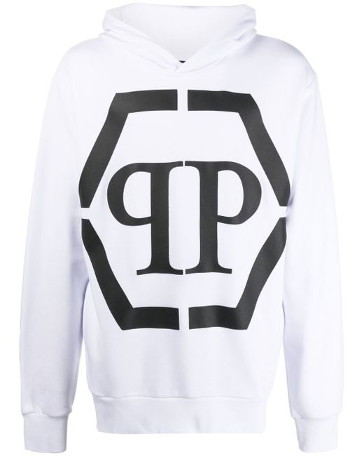 Philipp Plein logo-print long-sleeve hoodie