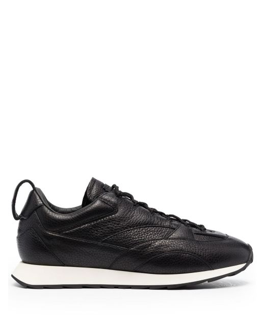 Giorgio Armani panelled lace-up leather sneakers