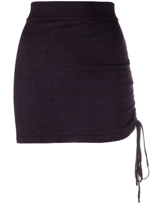 P.A.R.O.S.H. Gonna Arricci ruched knitted skirt