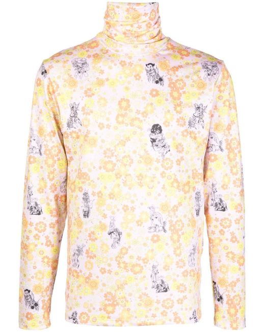 Liberal Youth Ministry floral motif print high neck top