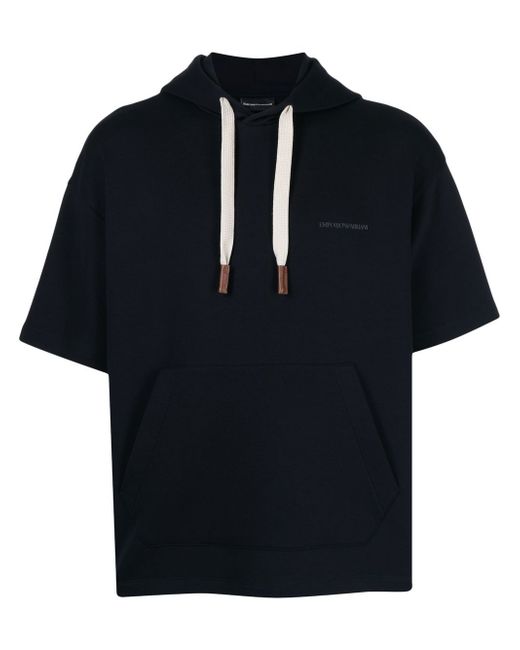 Emporio Armani logo-print short-sleeved hoodie
