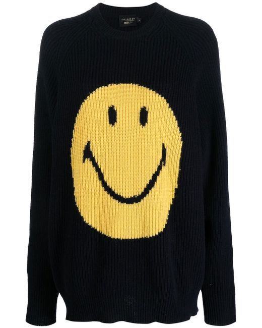 Joshua Sanders ribbed smiley face-print sweater