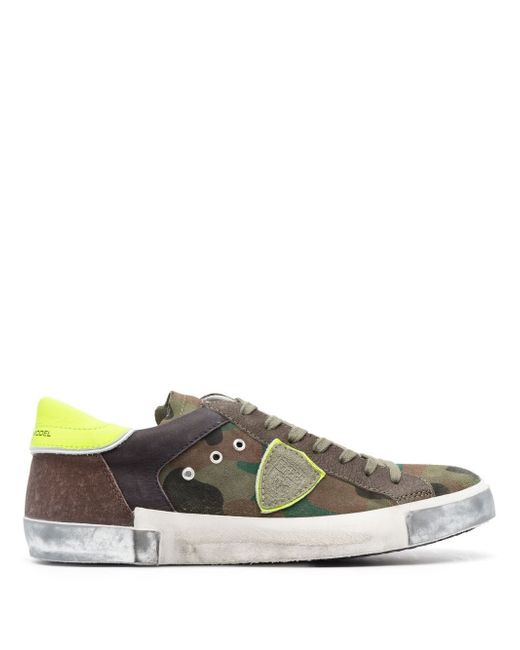 Philippe Model distressed effect low-top sneakers