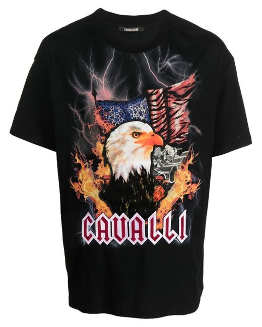 Roberto Cavalli eagle print short-sleeve T-shirt