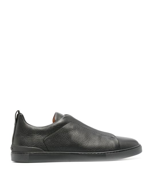 Z Zegna panelled leather loafers