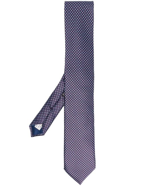 Corneliani spot-print silk tie
