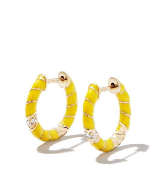 Yvonne Léon 9kt yellow diamond hoop earrings