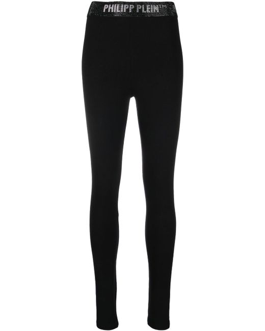 Philipp Plein gem logo-waistband leggings