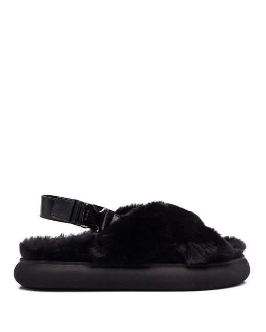 Moncler Solarisse faux-fur flat sandals
