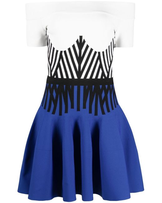 Alexander McQueen stripe-print detail dress