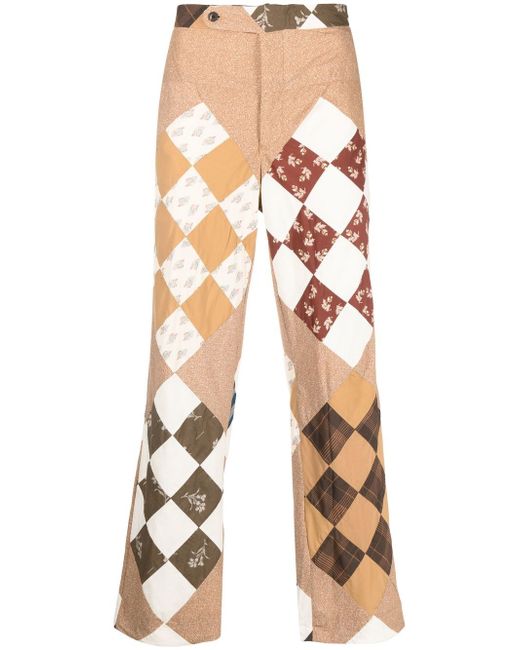 Bode patchwork straight-leg trousers