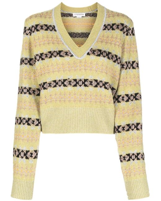 Victoria Beckham fair-isle cropped knitted jumper