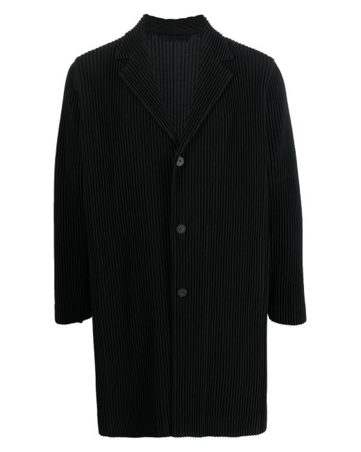 Homme Pliss Issey Miyake fully-pleated single-breasted coat