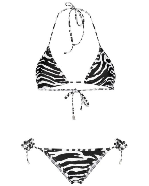 Attico zebra print bikini set