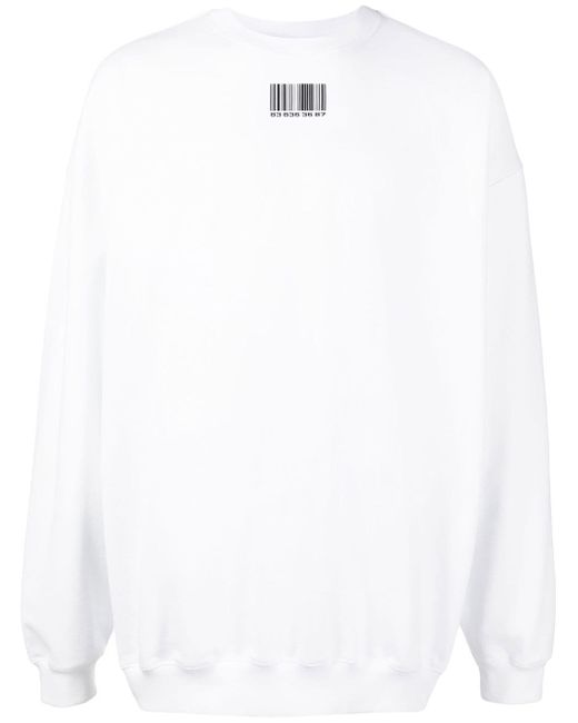 Vtmnts barcode-print crew-neck sweatshirt