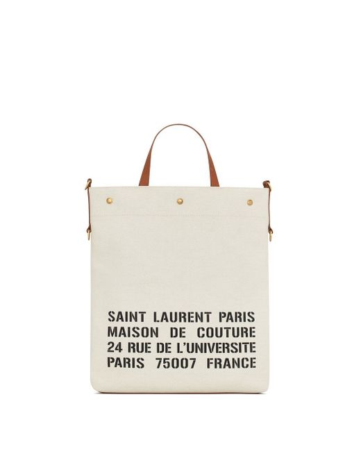 Saint Laurent stencil-logo canvas tote bag