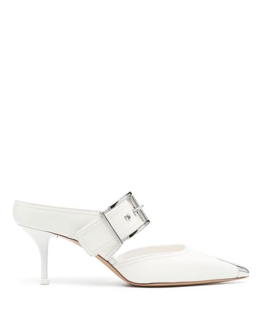 Alexander McQueen pointed-toe buckled mules