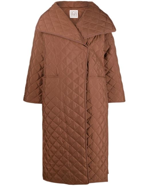 Totême signature quilted oversize coat