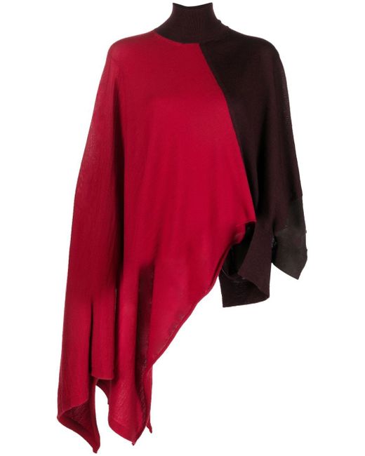 Y's asymmetric colour-block wool jumper