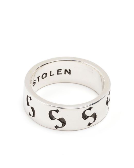 Stolen Girlfriends Club engraved-logo narrow ring