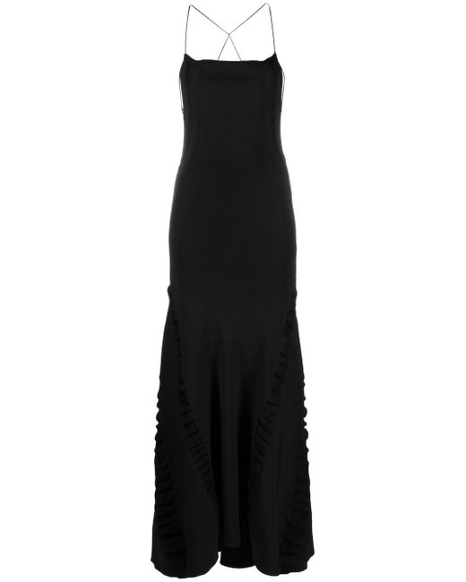 Jacquemus Crema open-back ruched dress