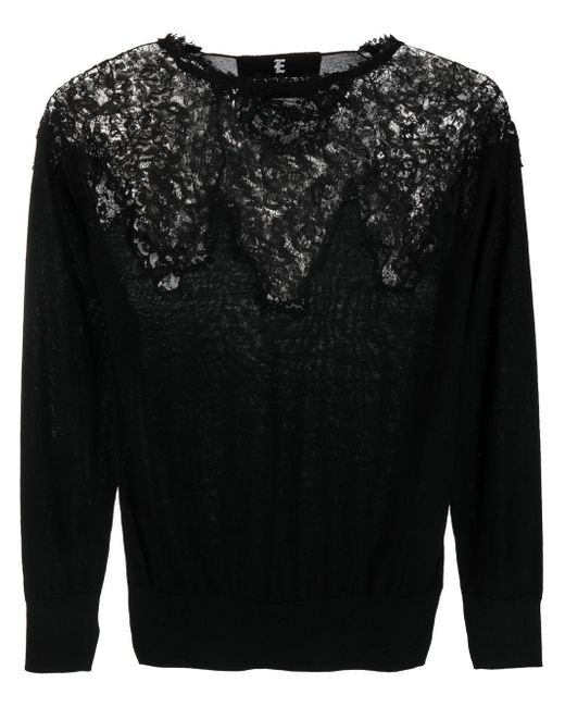 Ermanno Scervino knitted lace-panel jumper