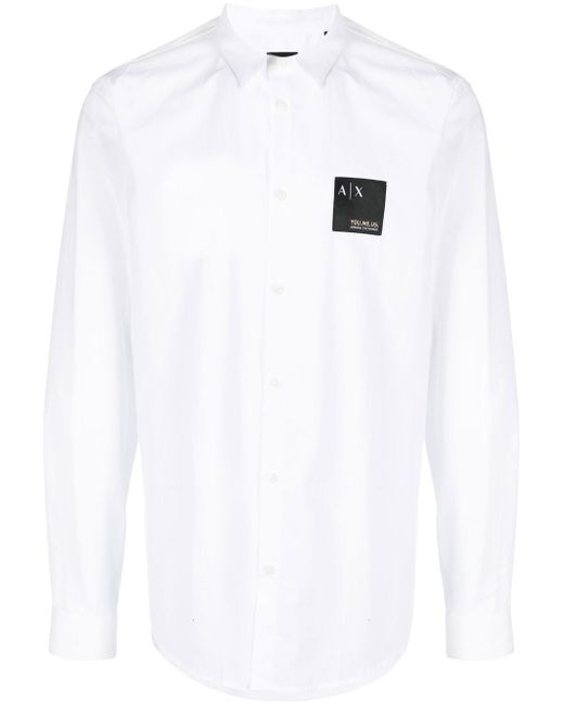 Armani Exchange logo-patch long-sleeved shirt