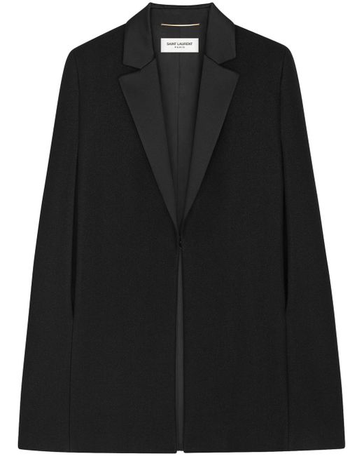 Saint Laurent wool-blend tuxedo cape