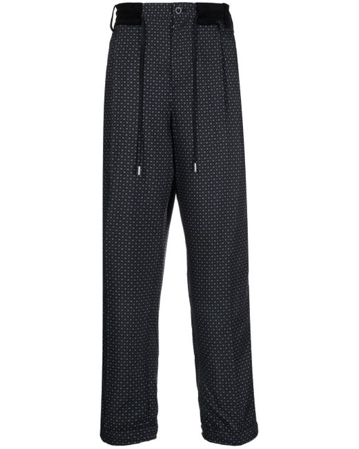 Sacai geometric-print drawstring trousers