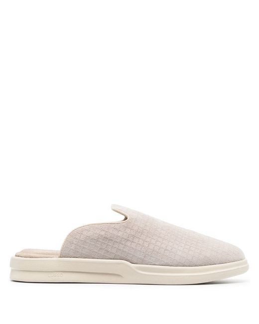 Lusso waffle-effect suede slippers