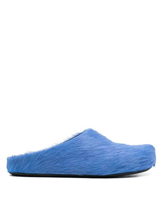 Marni fur-trimmed sabot slippers