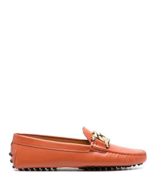 Tod's chain link-detail leather loafers