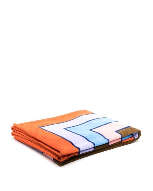 Jonathan Adler colourblock geometric-print beach towel